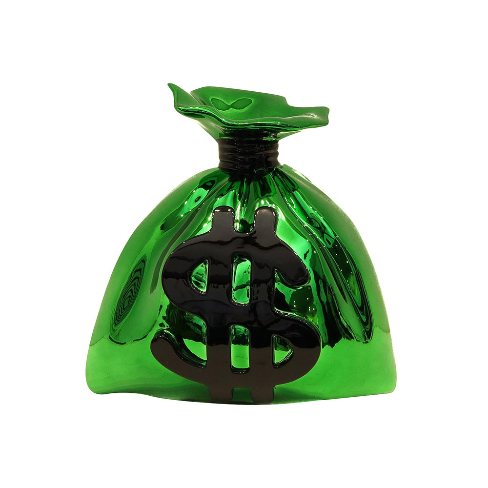 Green Money Bag Statue