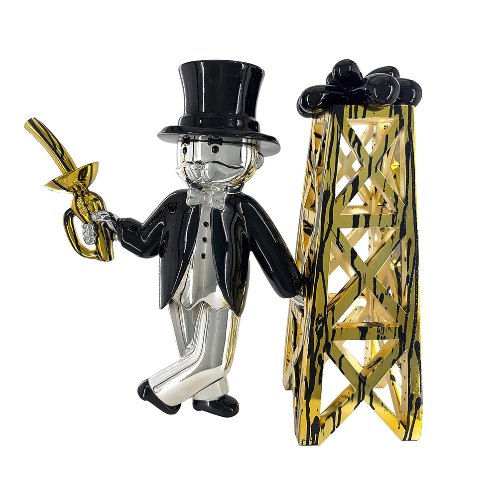 Monopoly Black Oil Gold Rig Sculpture