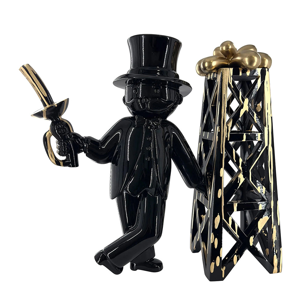 Monopoly Gold Oil Black Rig Sculpture