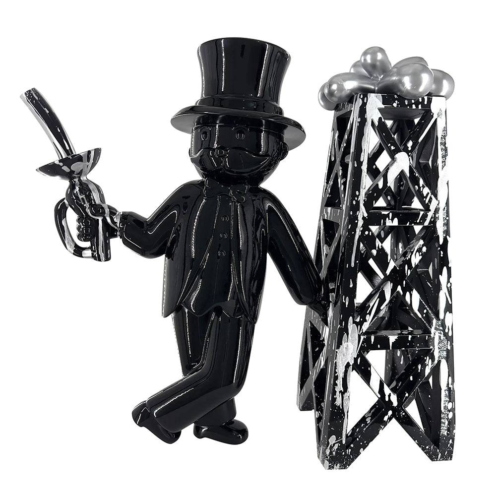 Monopoly Silver Oil Black Rig Sculpture