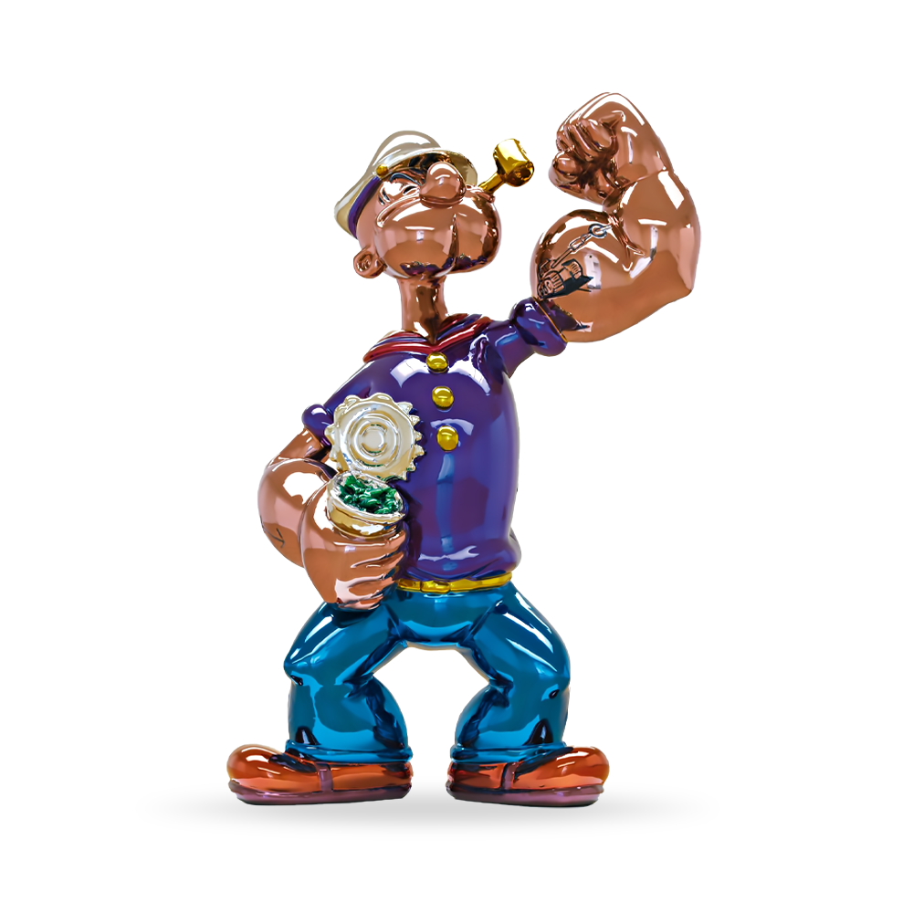 PopEye Stay Strong Purple Sculpture