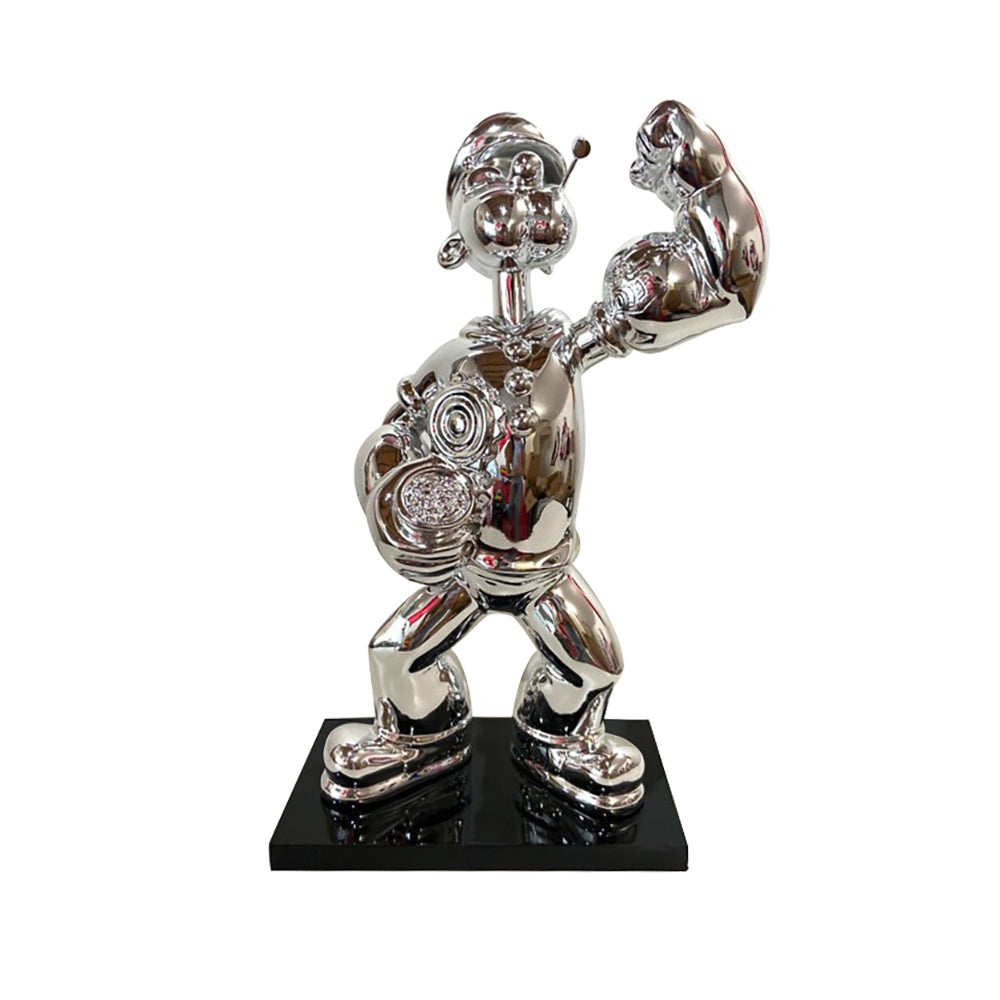 PopEye Stay Strong Silver Sculpture