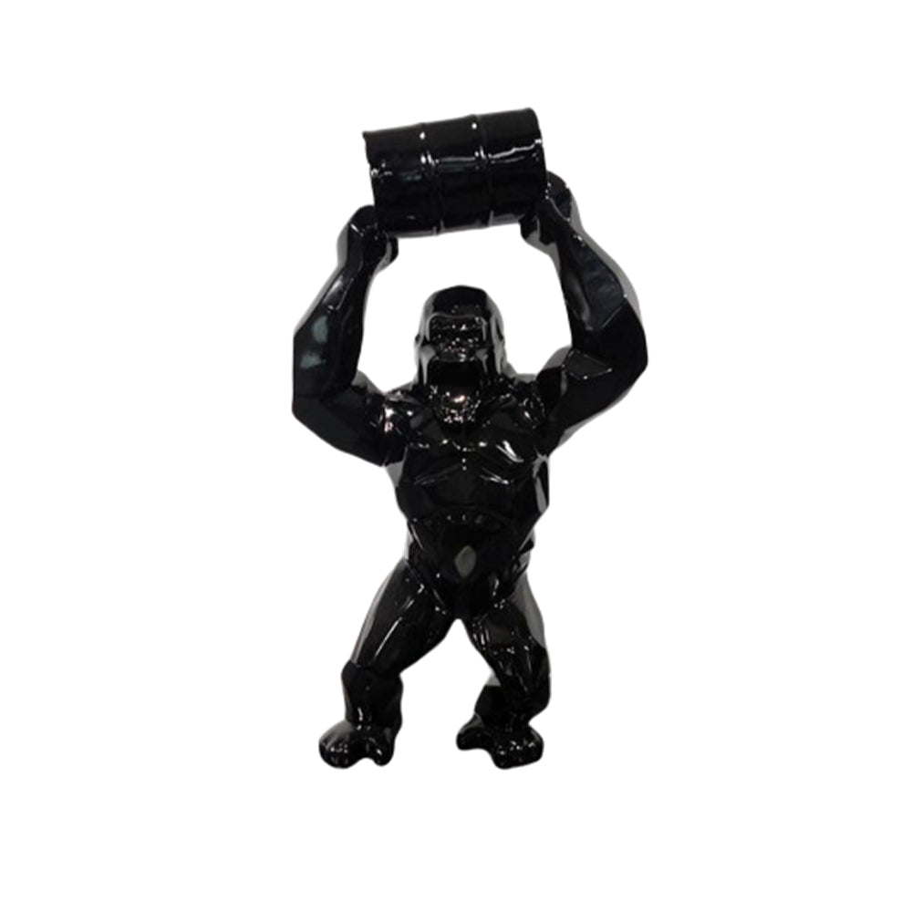 Wild Kong Barrel Black Sculpture