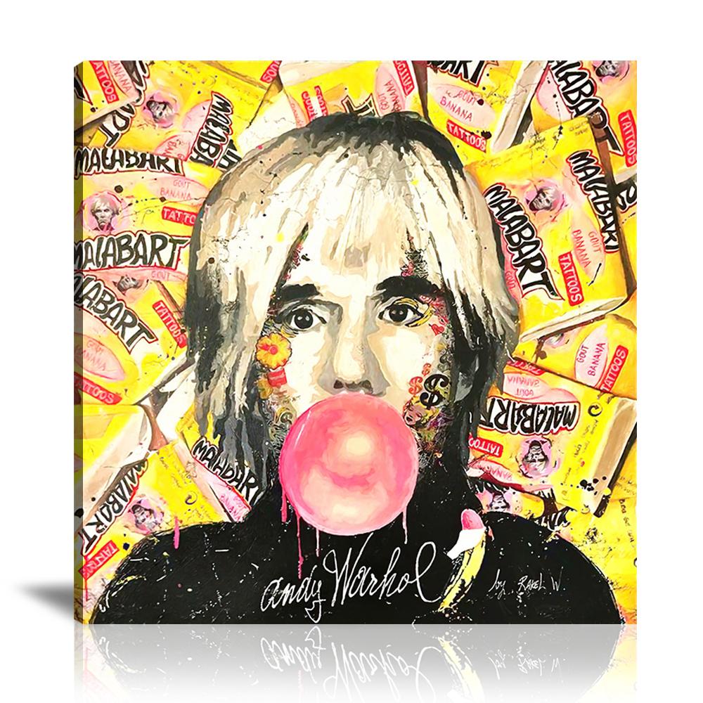 Rakel Wajnberg, Chewing Gum, Bubble Gum, Malab’Art, Tattoos, Rebellious, Mixed Media, Warhol, Celebrities, Prints, Pop Art, Paintings, Movies, Cinema, Canvas, Art