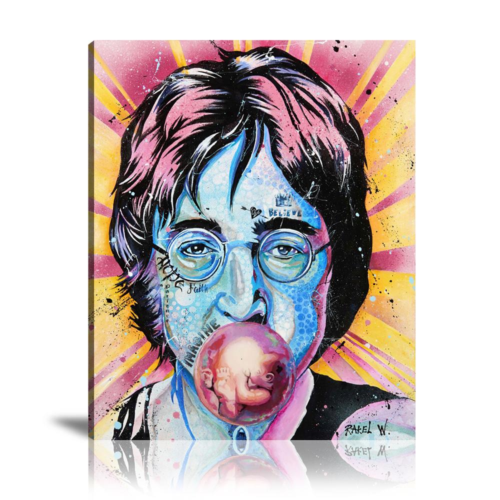 The Beatle, Chewing Gum, Bubble Gum, Malab’Art  Tattoos, Rebellious, Mixed Media, Bubble  Hope, Vertical, Street Art, Singer, Rakel Wajnberg, Prints, Pop Art  Paintings, Music, Celebrities, Canvas, Art, Believe