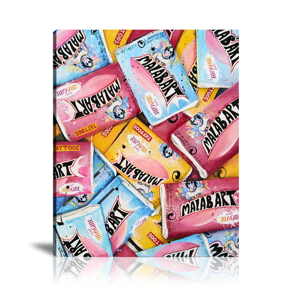  Chewing Gum, Bubble Gum, Malab'Art, Mixed Media, Prints, Pop Art, Paintings, Movies, Cinema, Canvas, Art