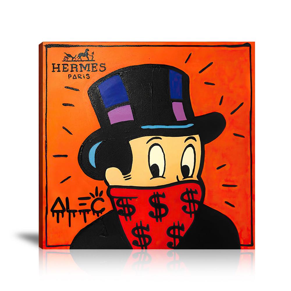 Street Art, Square, Prints, Portrait, Pop Art, Paintings, Monopz, Luxury Brand, Gentlement, Canvas, Art, Alec Monopoly