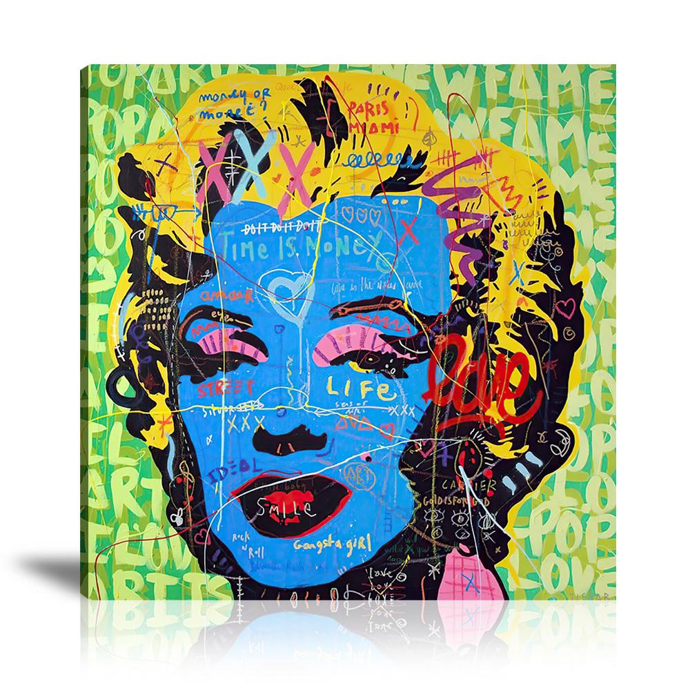 Street Art, Prints, Pop Art, Paintings, Canvas, Art, Jisbar, Marilyn Monroe, Love, Life, Rolex, Time, Portrait, Blonde, Ideal, Icon