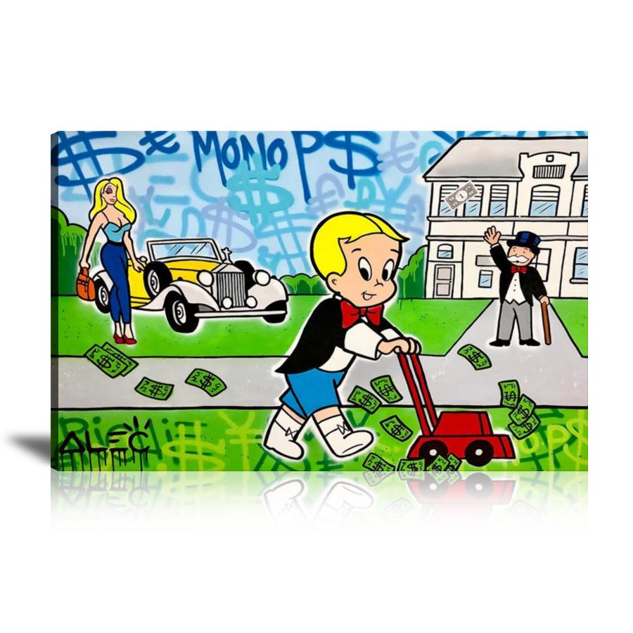 Richie Rich, Jessica Rabbit, White House, Rolls Royce, , Newspaper, Spray Paint, Mow The Money, Graffiti, Colorful, Monopoly, Street Art, Prints, Pop Art, Paintings, Canvas, Art, Alec Monopoly, Landscape