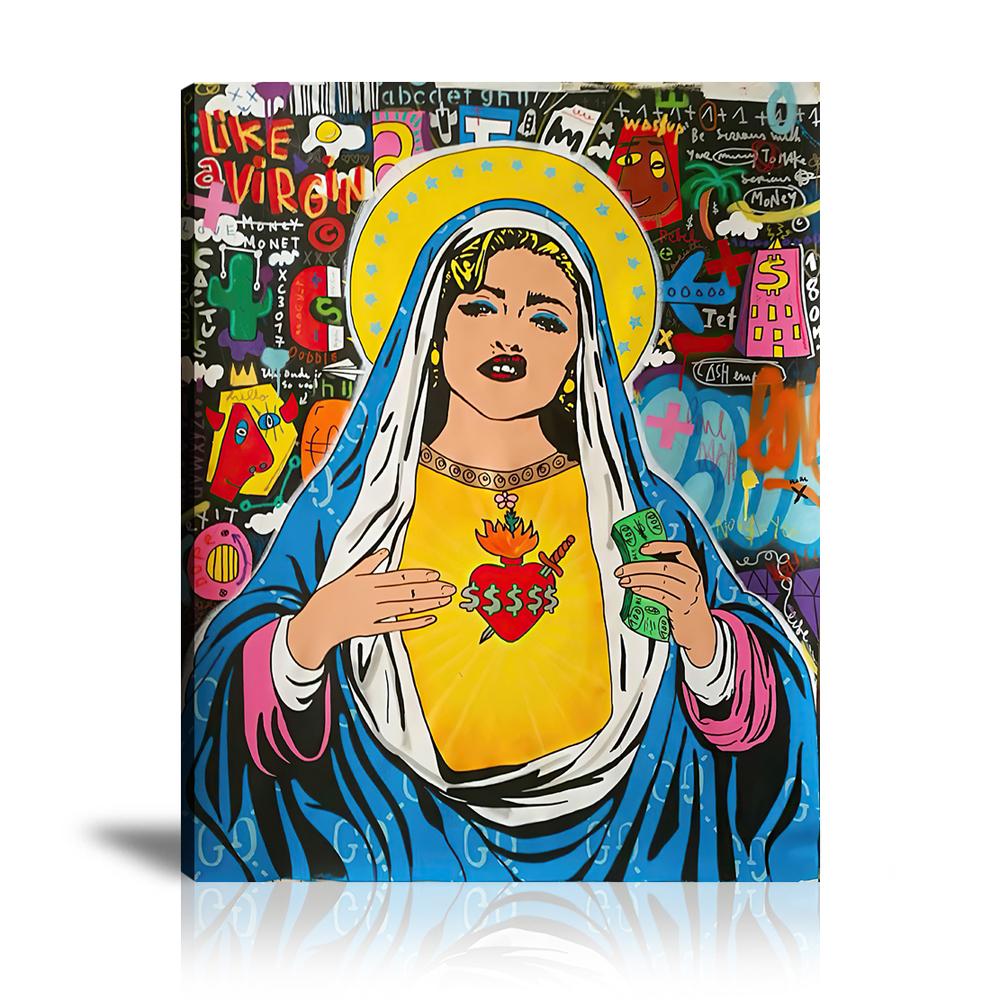 Like a Virgin Wall Art: Large Colorful Graffiti Print or Framed Canvas Painting for Modern Living Rooms, Dining Rooms and Bedrooms