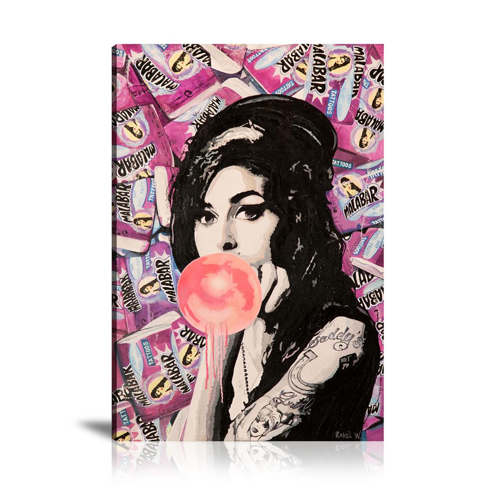 Malab'Art Amy Wall Art: Large Colorful Graffiti Print or Framed Canvas Painting for Modern Living Rooms, Dining Rooms and Bedrooms