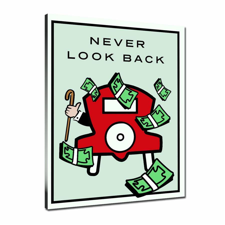 Never Look Back Wall Art: Large Colorful Graffiti Print or Framed Canvas Painting for Modern Living Rooms, Dining Rooms and Bedrooms