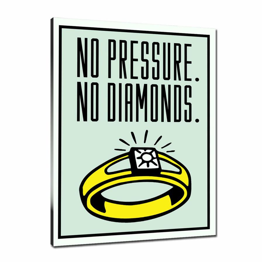 No Presure. No Diamonds Wall Art: Large Colorful Graffiti Print or Framed Canvas Painting for Modern Living Rooms, Dining Rooms and Bedrooms