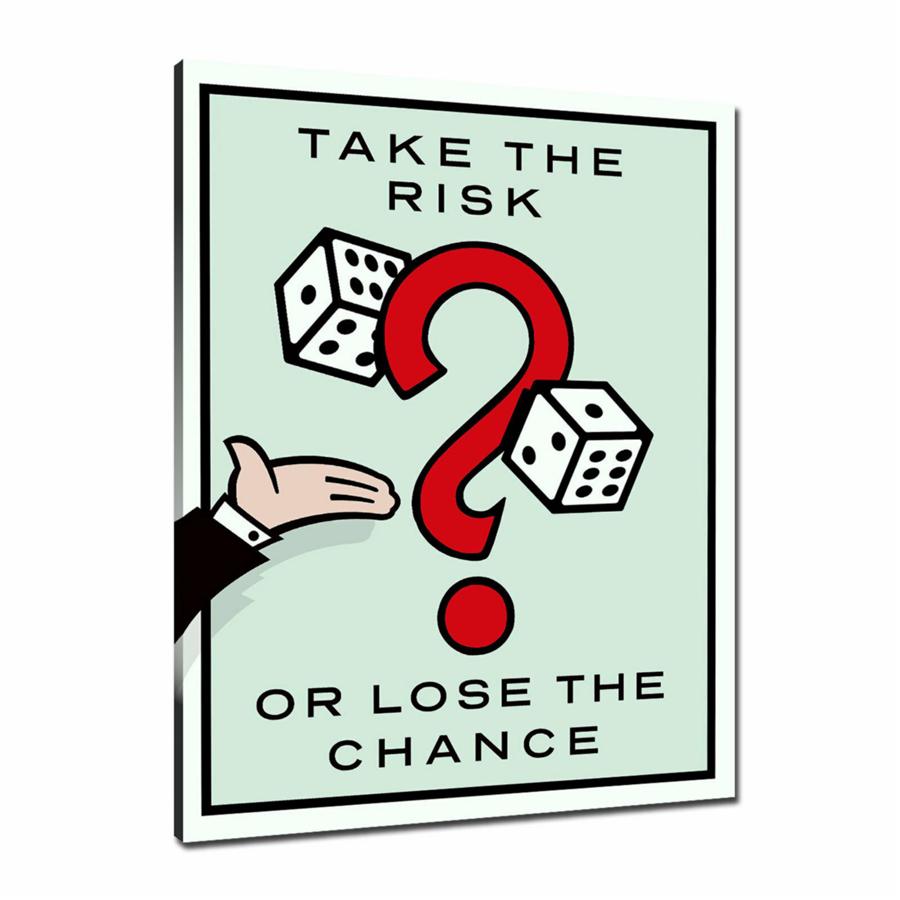 Take The Risk Or Lose The Chance Wall Art: Large Colorful Graffiti Print or Framed Canvas Painting for Modern Living Rooms, Dining Rooms and Bedrooms