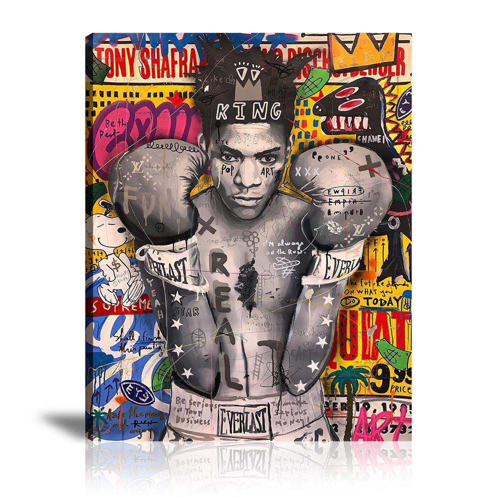 Street Art, Prints, Pop Art, Paintings, Canvas, Art, Jisbar, Basquiat, Boxer, Boxing, Everlast, King, Dinosaur, Snoopy, Love, Dollar, Money