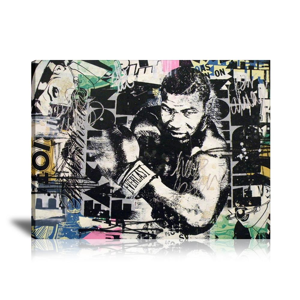 Mike Tyson Everlast Wall Art: Large Colorful Graffiti Print or Framed Canvas Painting for Modern Living Rooms, Dining Rooms and Bedrooms