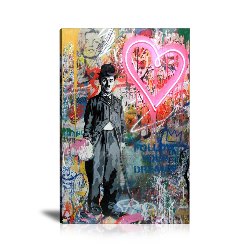 Charlie Chaplin, Neon Heart, Kate Moss, Follow Your Dream, Captain America, Paint Roller, Collage Art, Colorful, Paint Drop