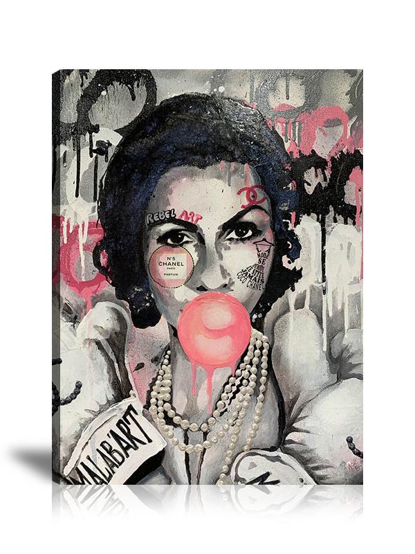 Street Art, Square, Prints, Pop Art, Paintings, Canvas, Art, Alec Monopoly, Coco Chanel, Malab'Art, Chanel, Chanel No. 5, Rebel Art, Luxury Brand, Artwork