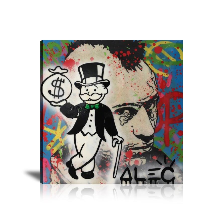 Robert De Niro, Cash Bag, Money Bag, Graffiti, Spray Paint, Colorful, Street Art, Prints, Pop Art, Paintings, Canvas, Art, Alec Monopoly, Square