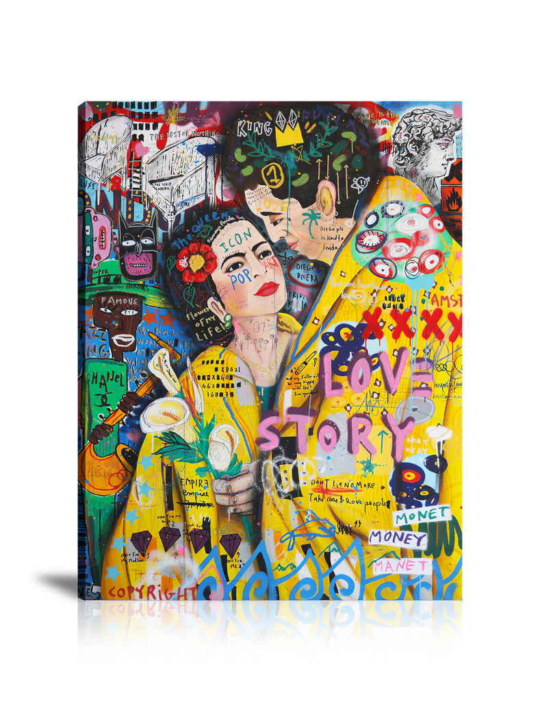 Street Art, Prints, Pop Art, Paintings, Canvas, Art, Jisbar, Frida, Diego, Love, Story, Money, King, Batman, Love Story