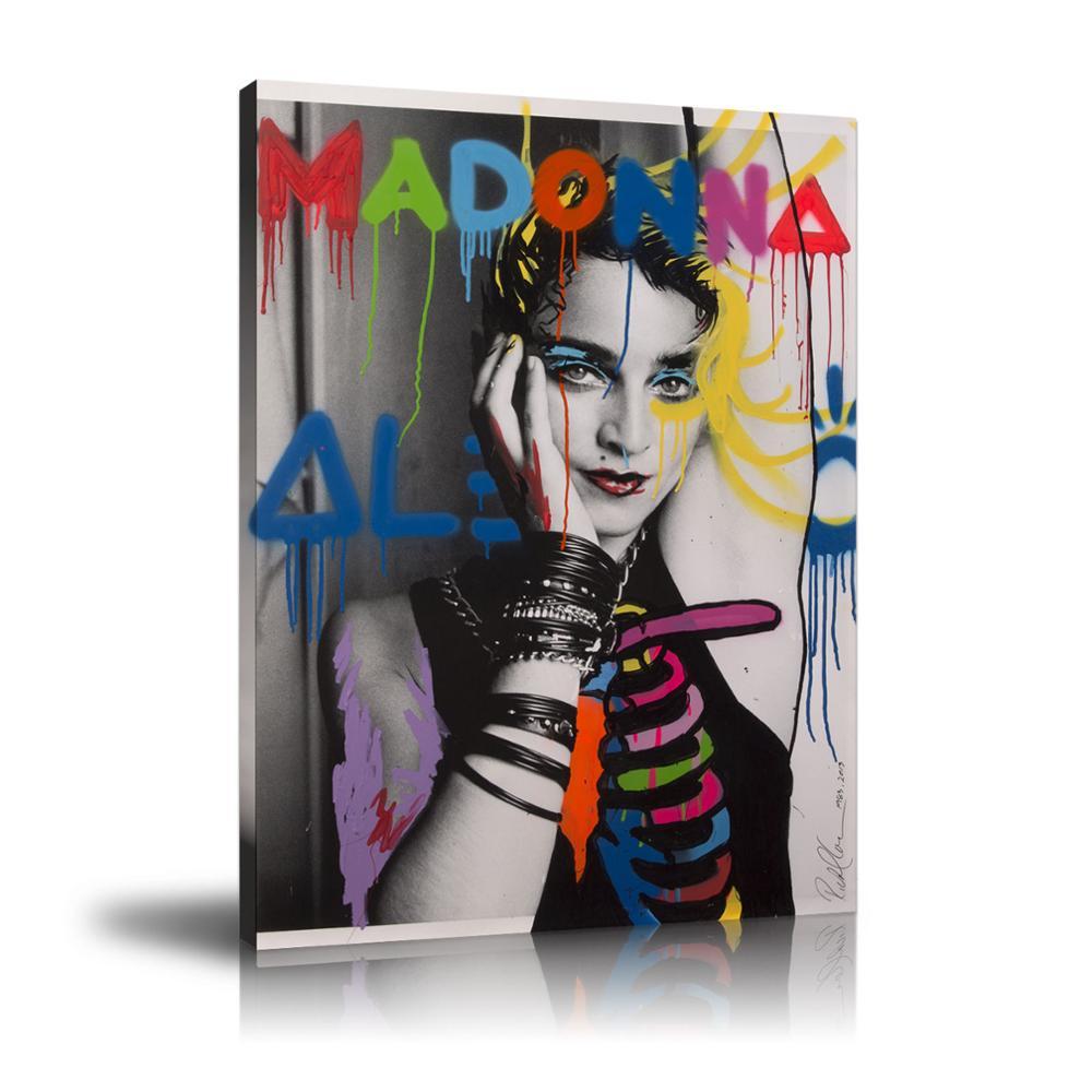  Madonna, Spray Paint, Graffiti, Colorful, Black and White, Street Art, Prints, Pop Art, Paintings, Canvas, Art, Alec Monopoly, Vertical