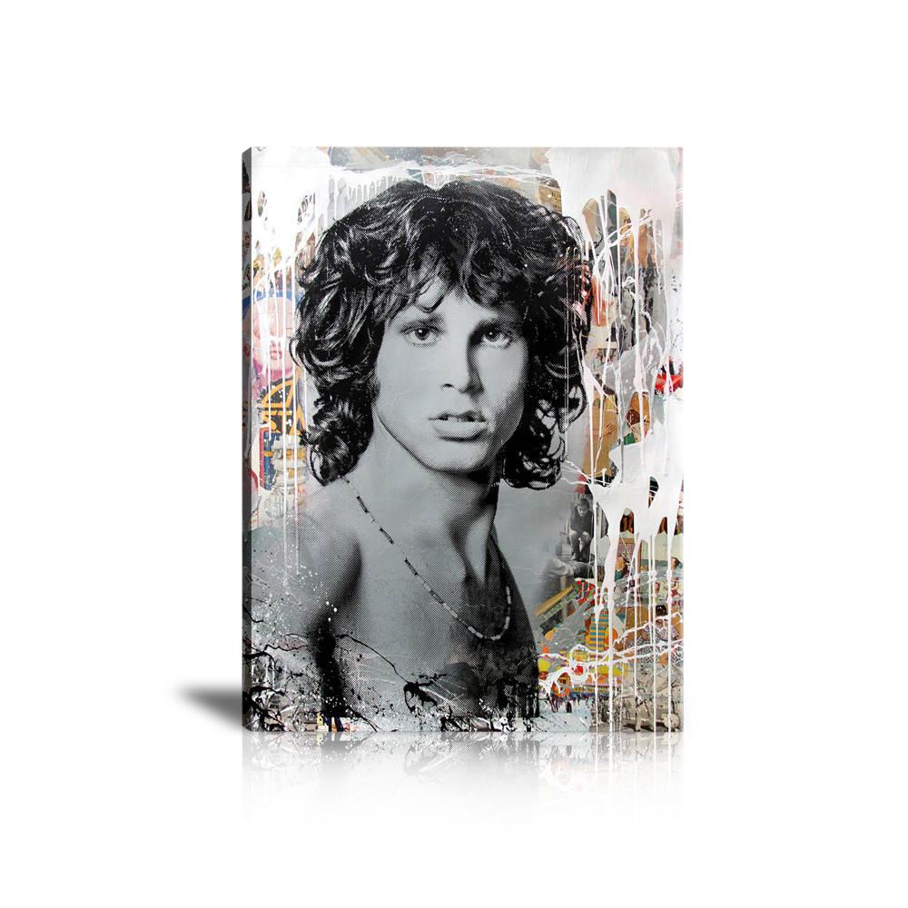 Jim Morrison, Marilyn Monroe, Young, Black and White, Paint Drop, Collage Art, Portrait