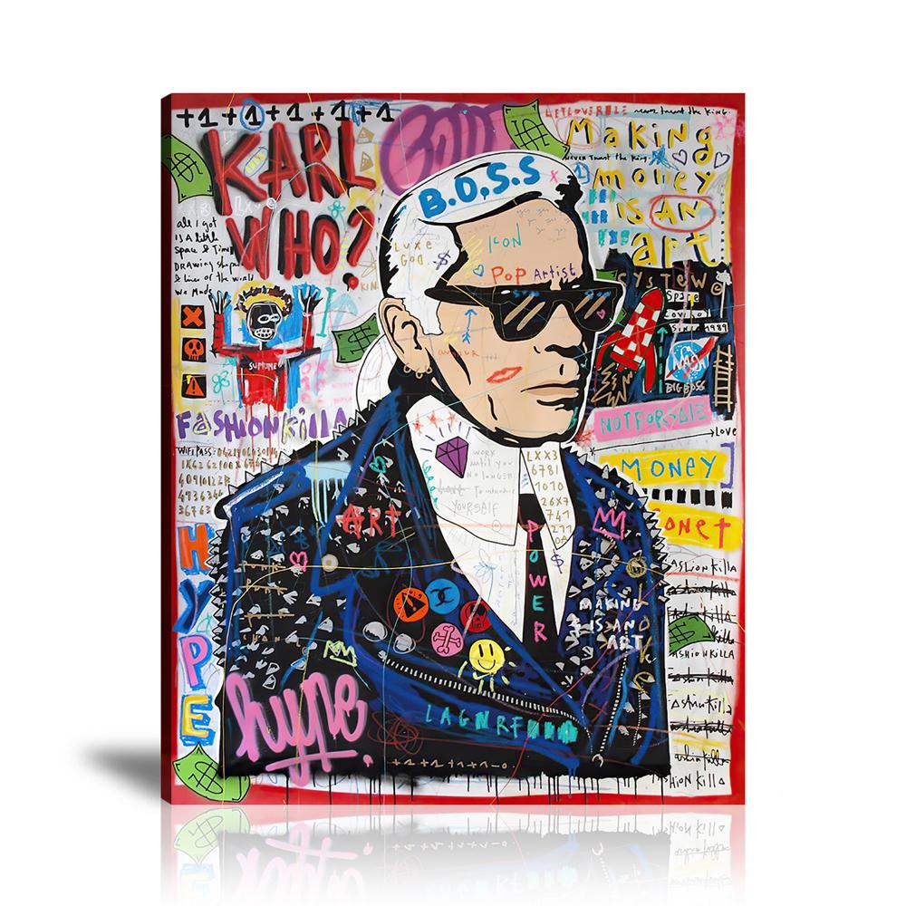 Karl Who, Vertical,  Street Art, Prints, Pop Art, Paintings, Jisbar, Canvas, Art, Artwork, Colorful, Collage Art, BOSS, Making Money Is An Art, Hype, Fashion, Money, Power