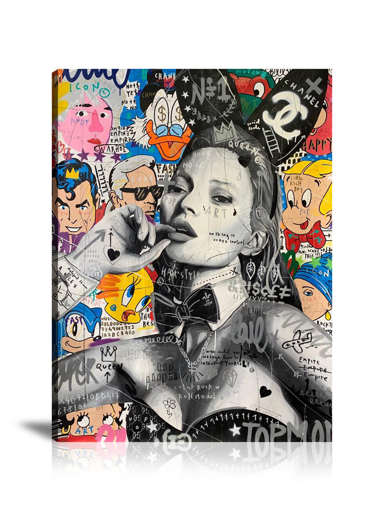 Street Art, Prints, Pop Art, Paintings, Canvas, Art, Jisbar, Kate Moss,  Icon, Playboy, Top Model, Batman, Scrooge McDuck, Richie Rich, Pearl Earing, Karl, Chanel