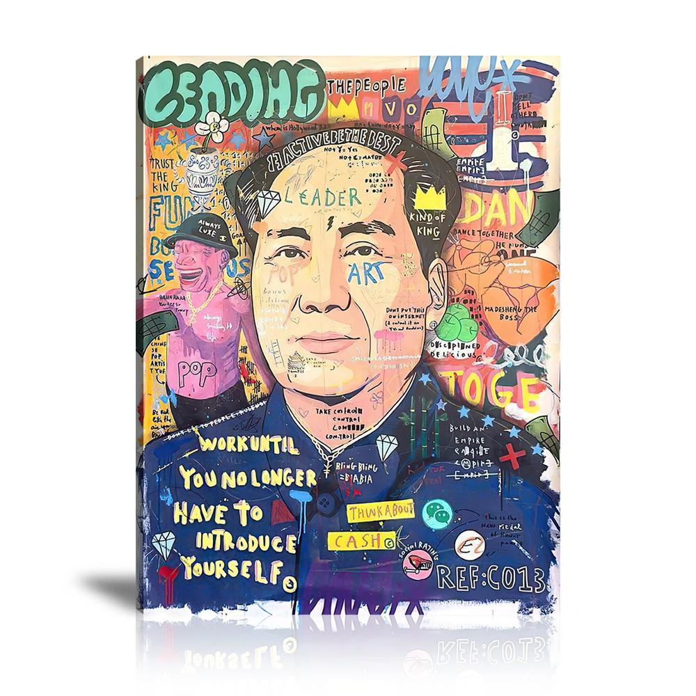 Street Art, Prints, Pop Art, Paintings, Canvas, Art, Jisbar, Vertical, Magazine, Mao, Cash, Leader, Portrait, Leading, People, Fun, Pop, Money, Dollar