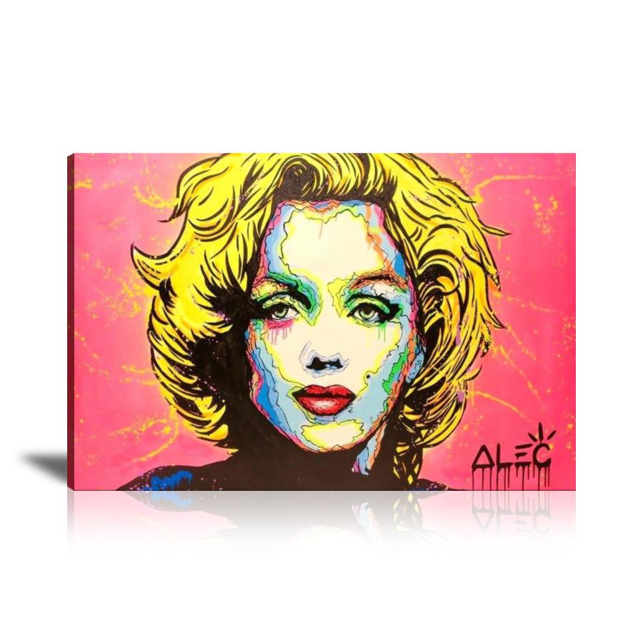 Marilyn Monroe, Pop Icon, Pink , Graffiti, Spray Paint, Colorful, Street Art, Prints, Pop Art, Paintings, Canvas, Art, Alec Monopoly, Landscape, Actress