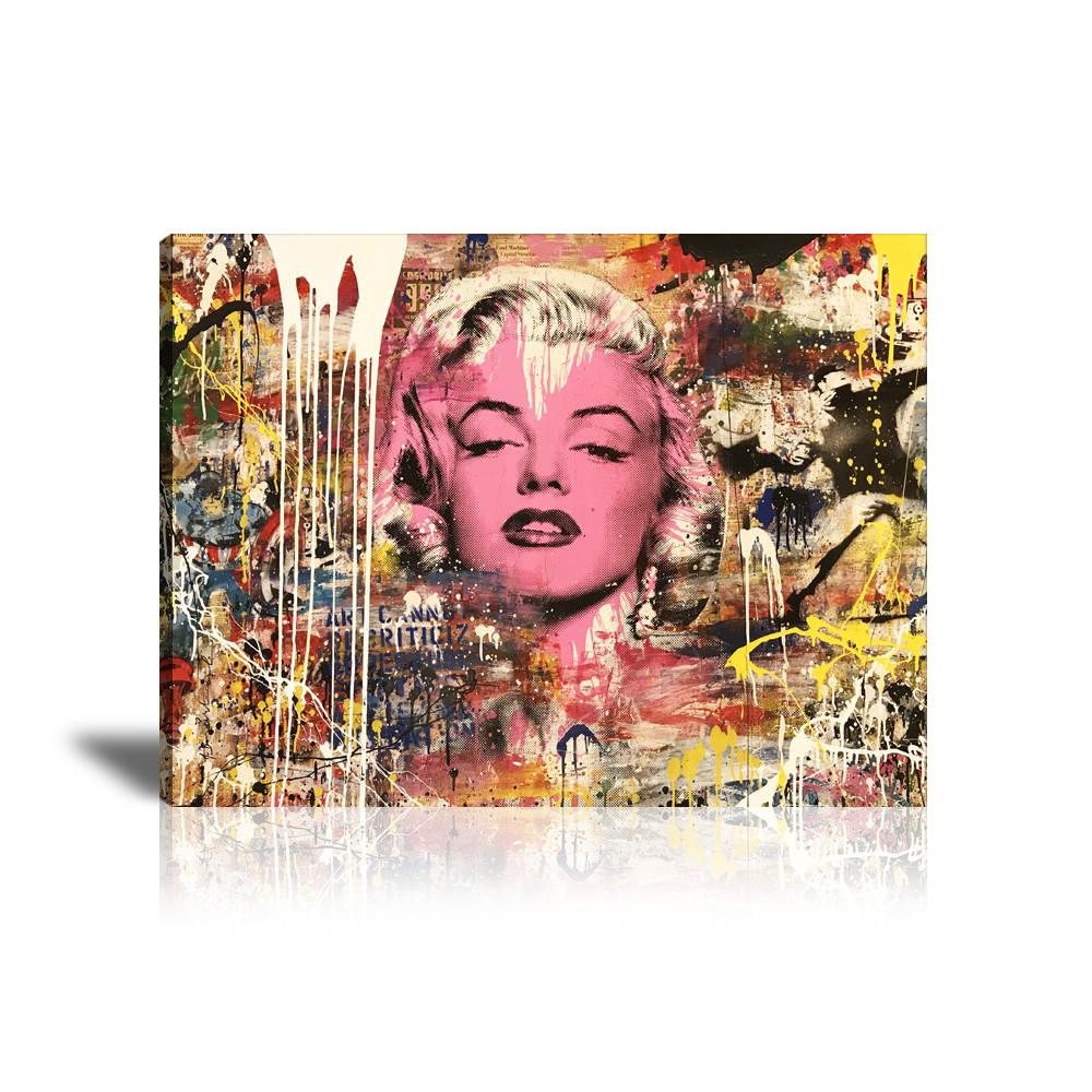 Marilyn Monroe, Pink Heart, Captain America, Splatter, Collage Art, Colorful, Paint Drop, Graffiti, Street Art, Prints, Pop Art, Paintings, Mr. Brainwash, Canvas, Landscape