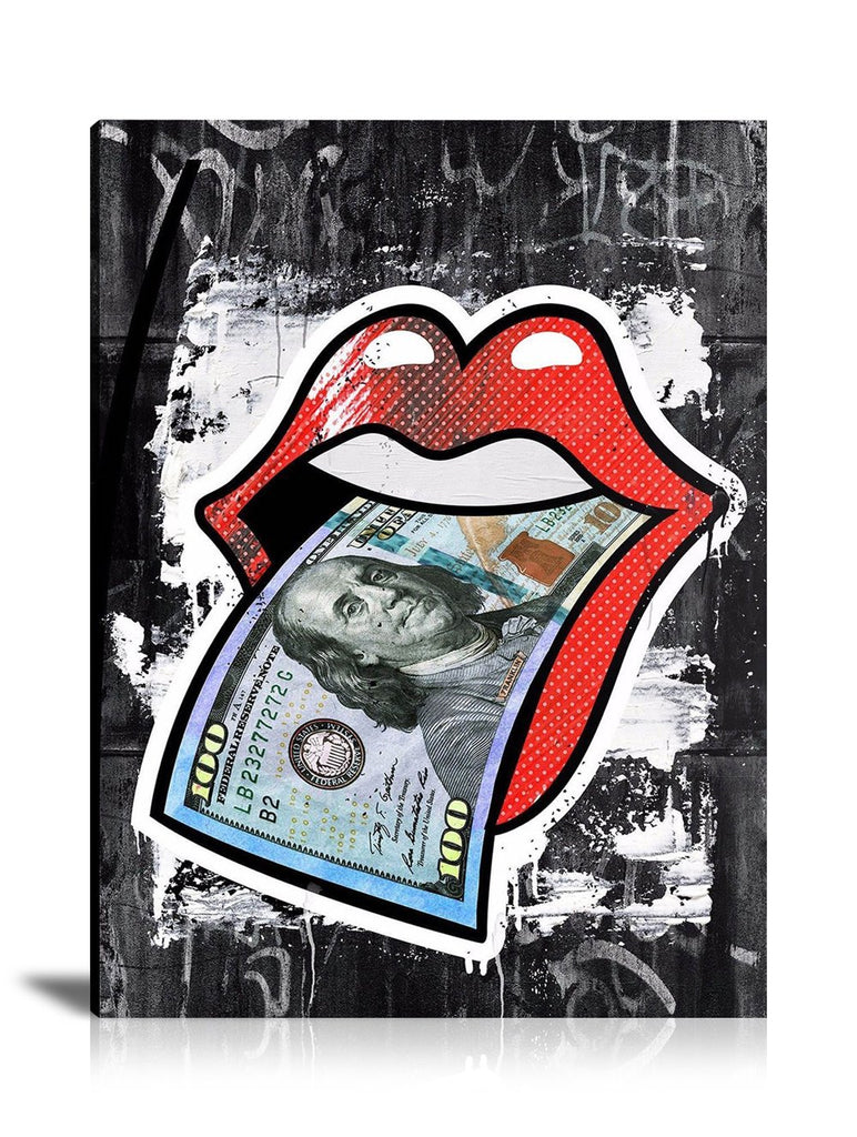 Money Talk, Street Art, Hundred Dollar, The Rolling Stones, Polka Dot, Black And White 