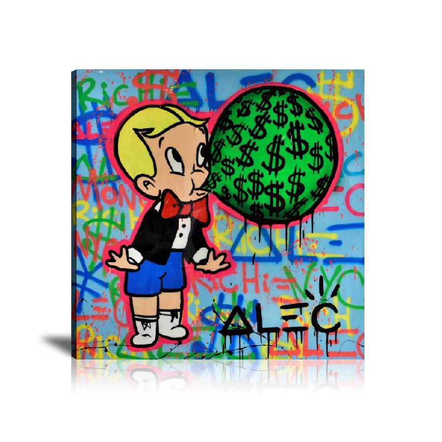 Richie Rich, Bubble, Chewing Gum, Spray Paint, Graffiti, Colorful, Street Art, Prints, Pop Art, Paintings, Canvas, Art, Alec Monopoly, Square