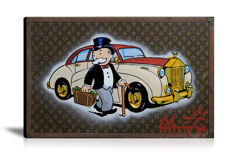 Street Art, Prints, Pop Art, Paintings, Landscape, Canvas, Art, Alec Monopoly,  Louis Vuitton, Trunk, Rolls Royce, Monopoly, Luxury Brand,  Artwork, Money