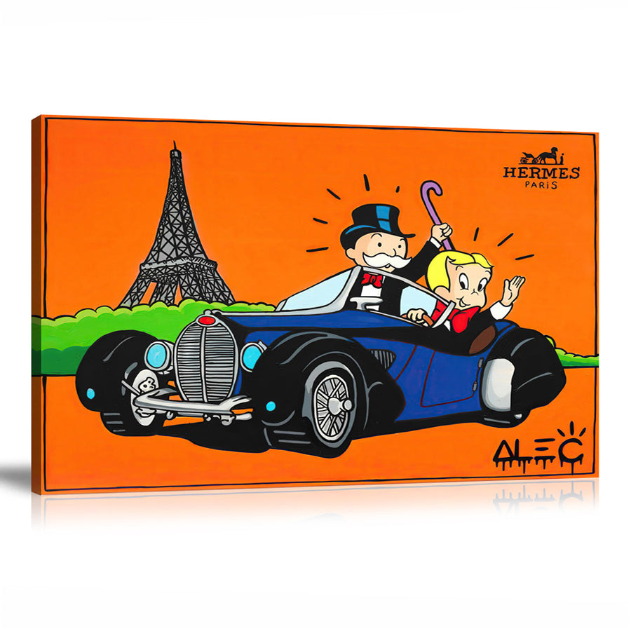 Eiffel Tower, Richie Rich, Monopoly, Hermès, Paris, Street Art, Prints, Pop Art, Paintings, Landscape, Canvas art, Alec Monopoly