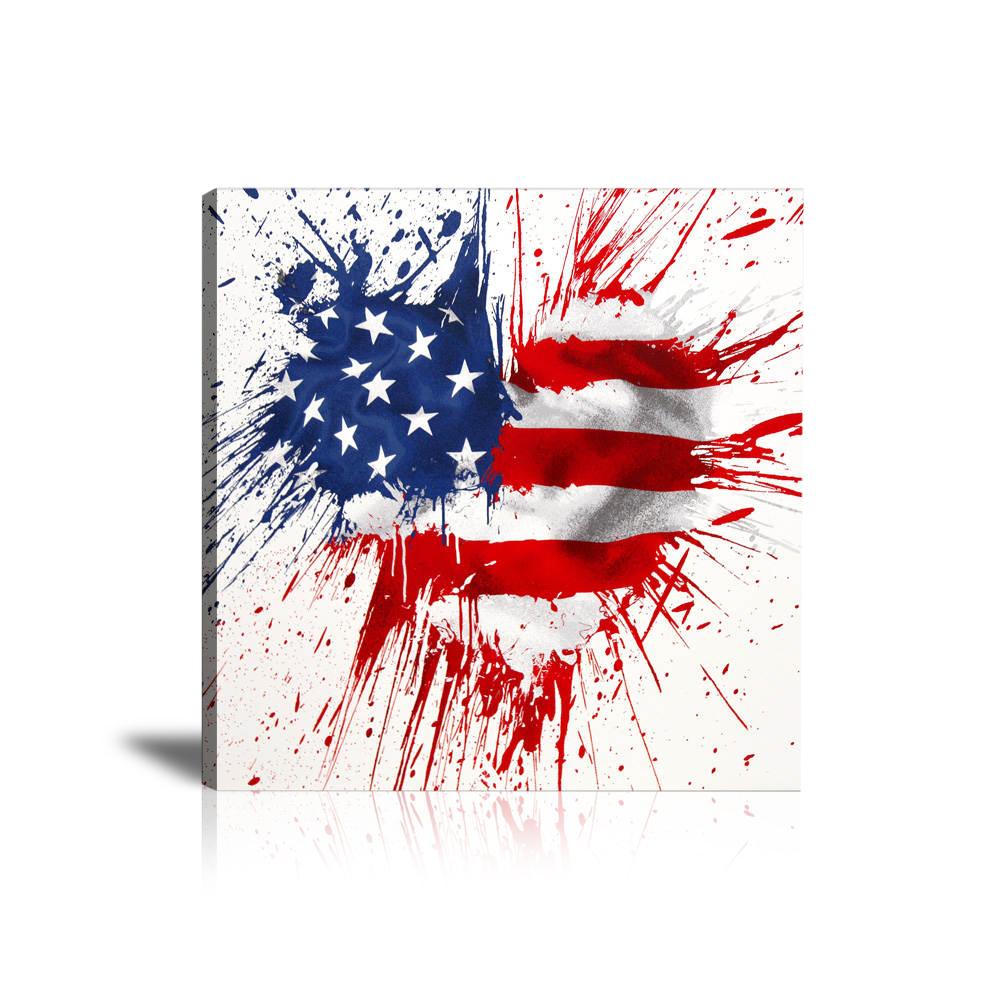 Love America Splash Wall Art: Large Colorful Graffiti Print or Framed Canvas Painting for Modern Living Rooms, Dining Rooms and Bedrooms