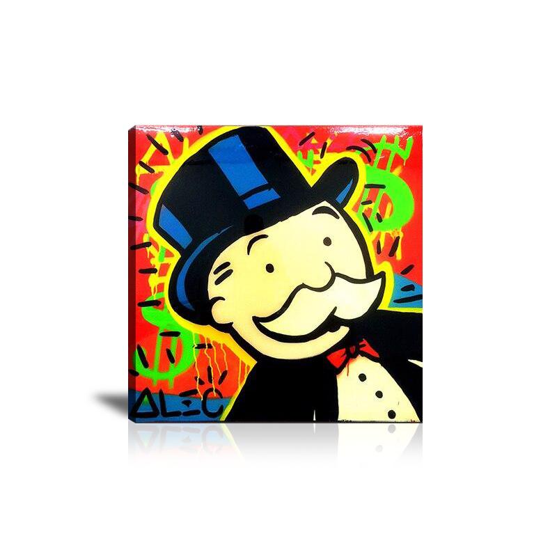 Street Art, Prints, Pop Art, Paintings, Canvas, Art, Alec Monopoly, Monopoly, Monopz, Gentlemen, Dollar, Dollar Sign, Portrait, Colorful, Paint