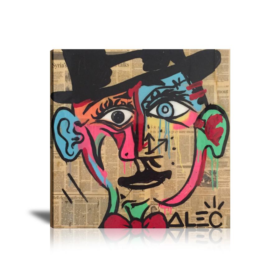 Alec Monopoly, Picasso, Watch, Abstract, Newspaper, Spray Paint, Colorful, Street Art, Prints, Pop Art, Paintings, Canvas, Art, Alec Monopoly, Collage Art