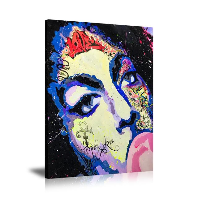 Prince Malab'Art Wall Art: Large Colorful Graffiti Print or Framed Canvas Painting for Modern Living Rooms, Dining Rooms and Bedrooms