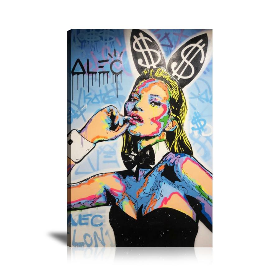 Street Art, Prints, Pop Art, Paintings, Canvas, Art, Alec Monopoly, Kate Moss, Fashion, Dollar Sign, Playboy, Magazine, Portrait