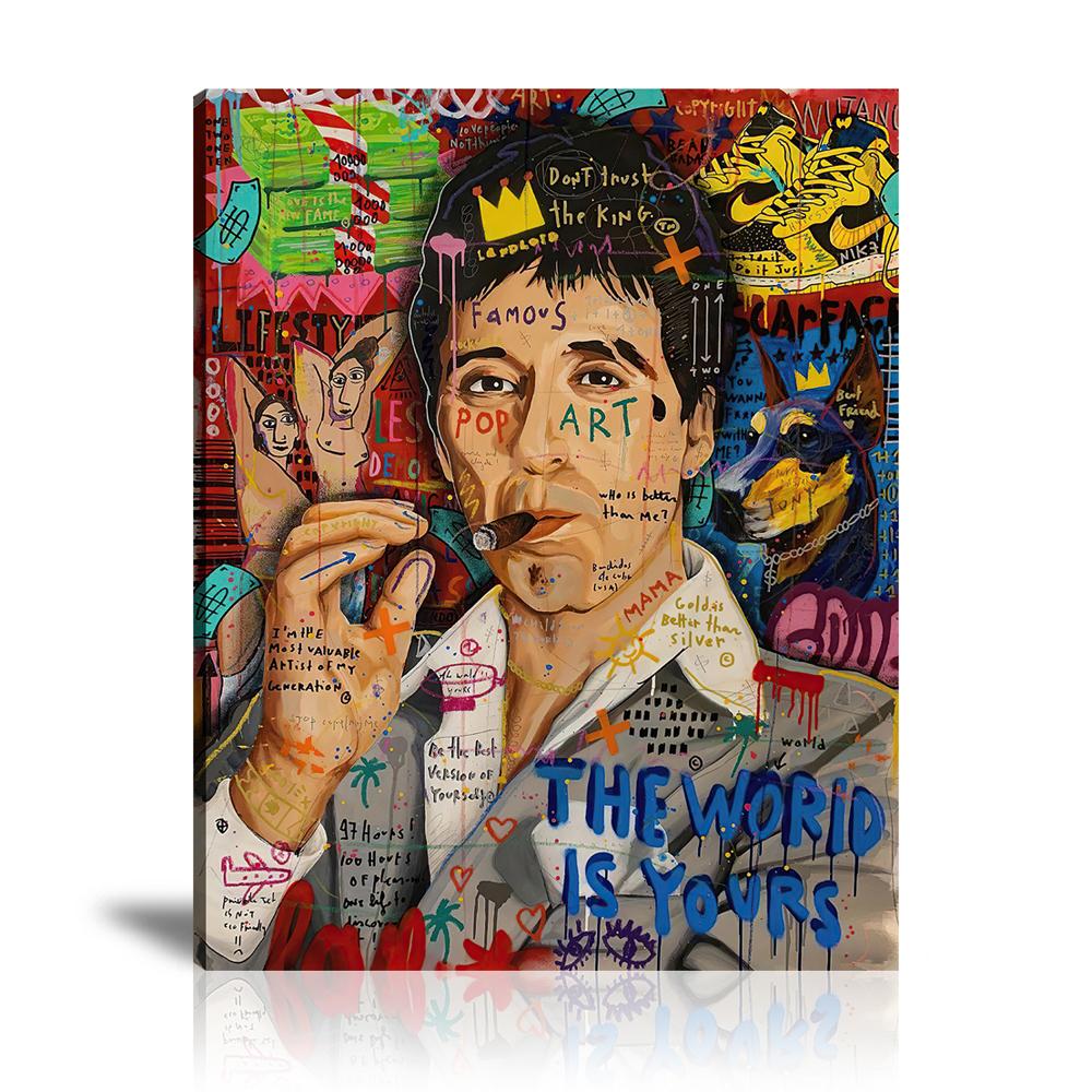 Tony The King Wall Art: Large Colorful Graffiti Print or Framed Canvas Painting for Modern Living Rooms, Dining Rooms and Bedrooms