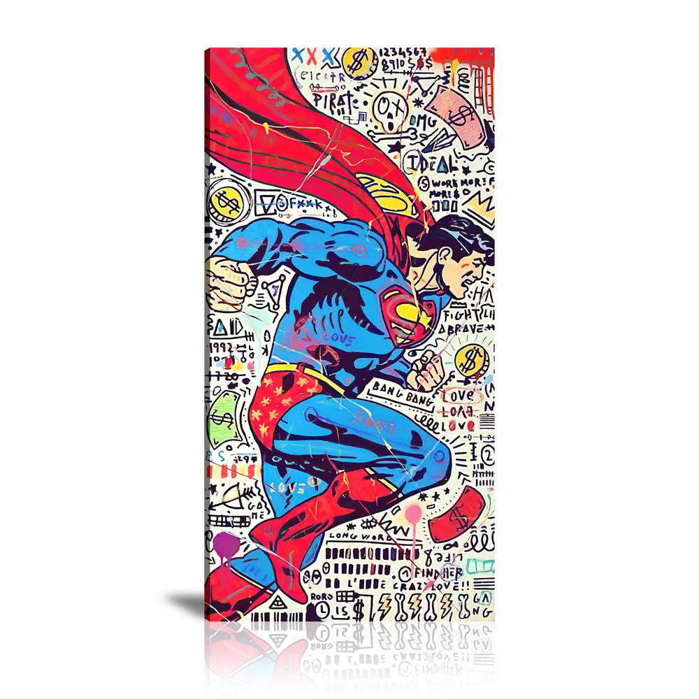 Street Art, Prints, Pop Art, Paintings, Canvas, Art, Alec Monopoly, Superman, Movie, Cartoon, Comic, Love, Dollar, Money, King, Colorful, Paint