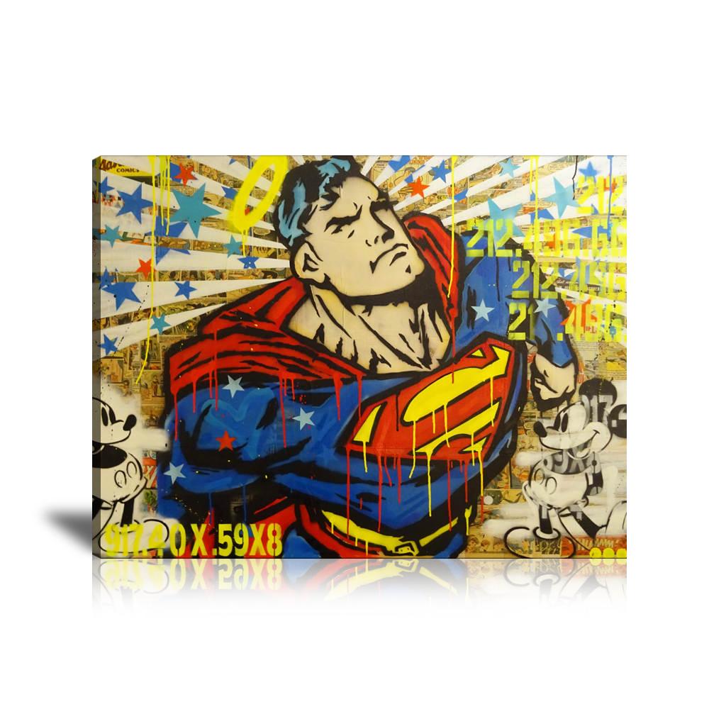  Superman, Mickey Mouse, Comic, Star, Angle, Collage Art, Paint Drop, Graffiti, Colorful 