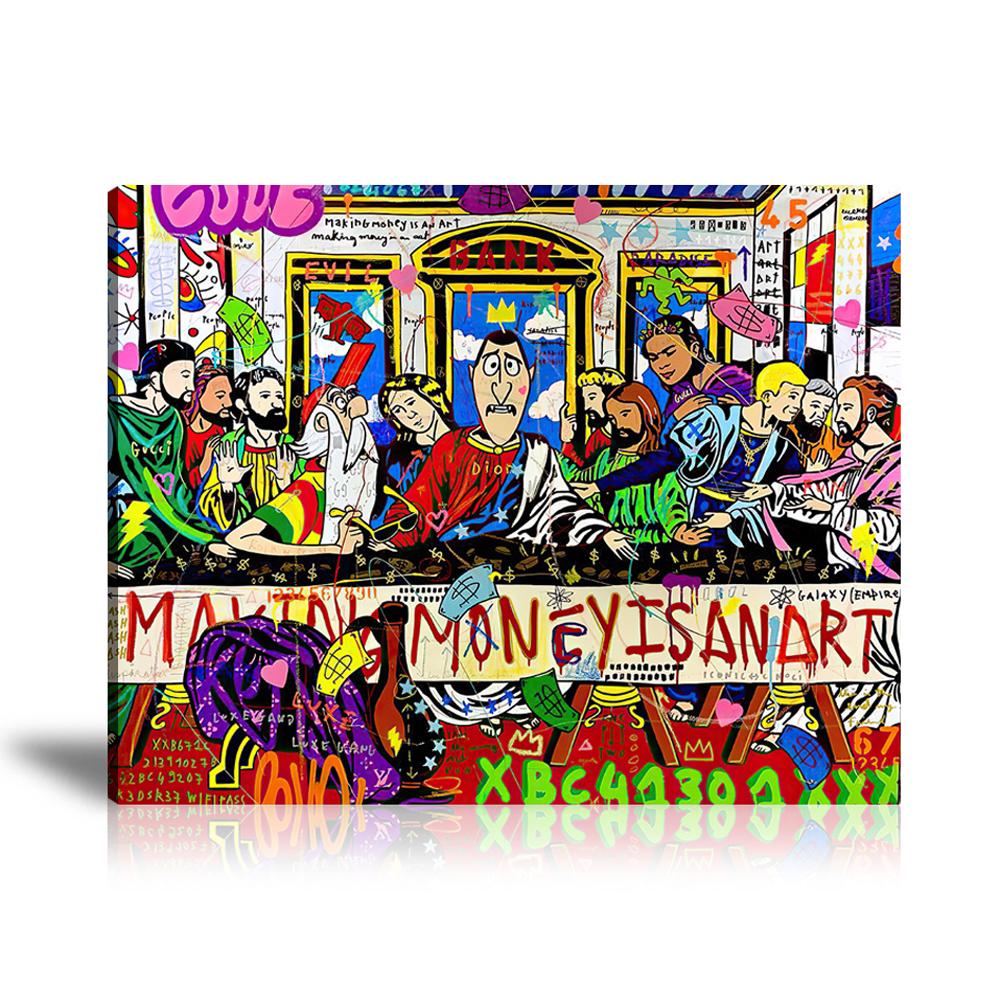 Street Art, Prints, Pop Art, Paintings, Canvas, Art, Jisbar, Landscape, The Last Supper, Money, Louis Vuitton, Love, Bank, King, Colorful