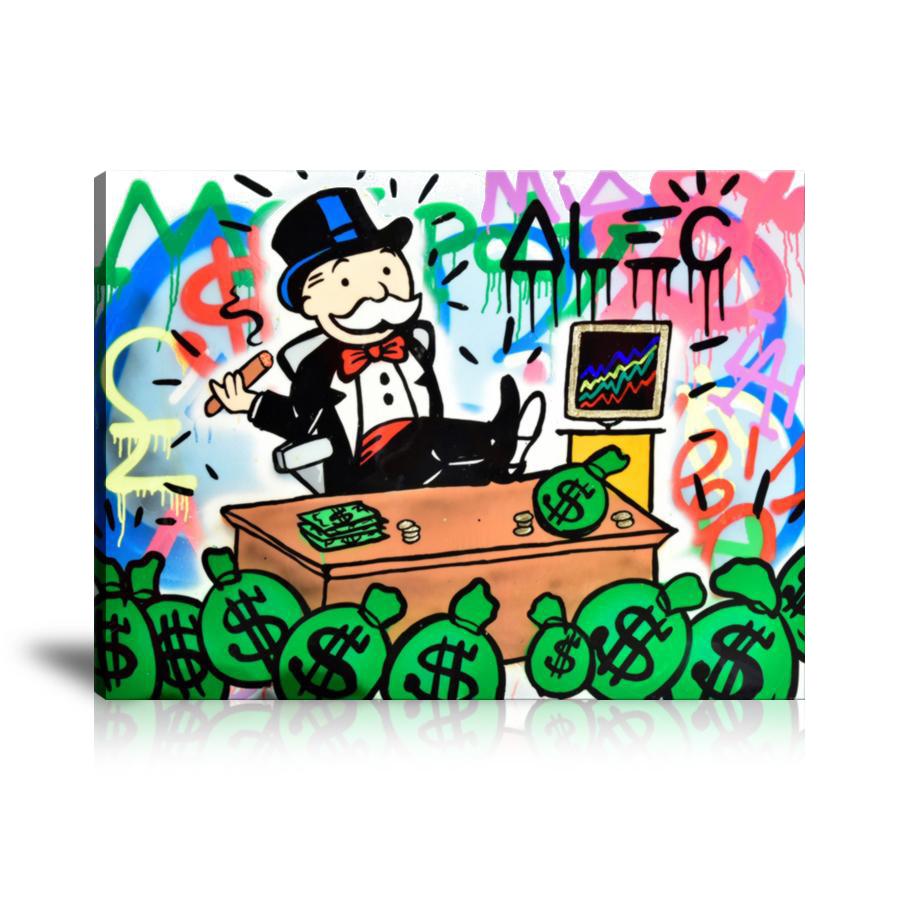 Cigarette, Stock Market, Stock Chart, Spray Paint, Colorful, Street Art, Prints, Pop Art, Paintings, Canvas, Art, Alec Monopoly, Landscape