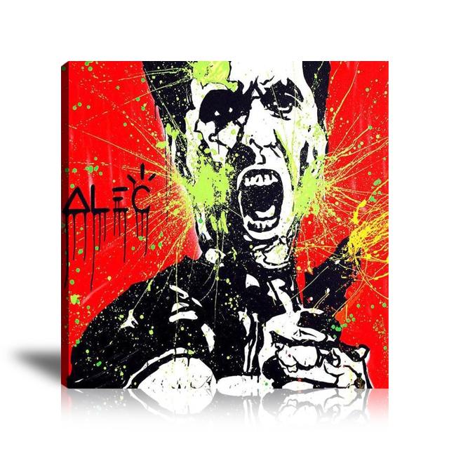 Tony Montana, Scarface, Gun, Spray Paint, Paint Splash, Graffiti, Street Art, Prints, Pop Art, Paintings, Canvas, Art, Alec Monopoly, Square