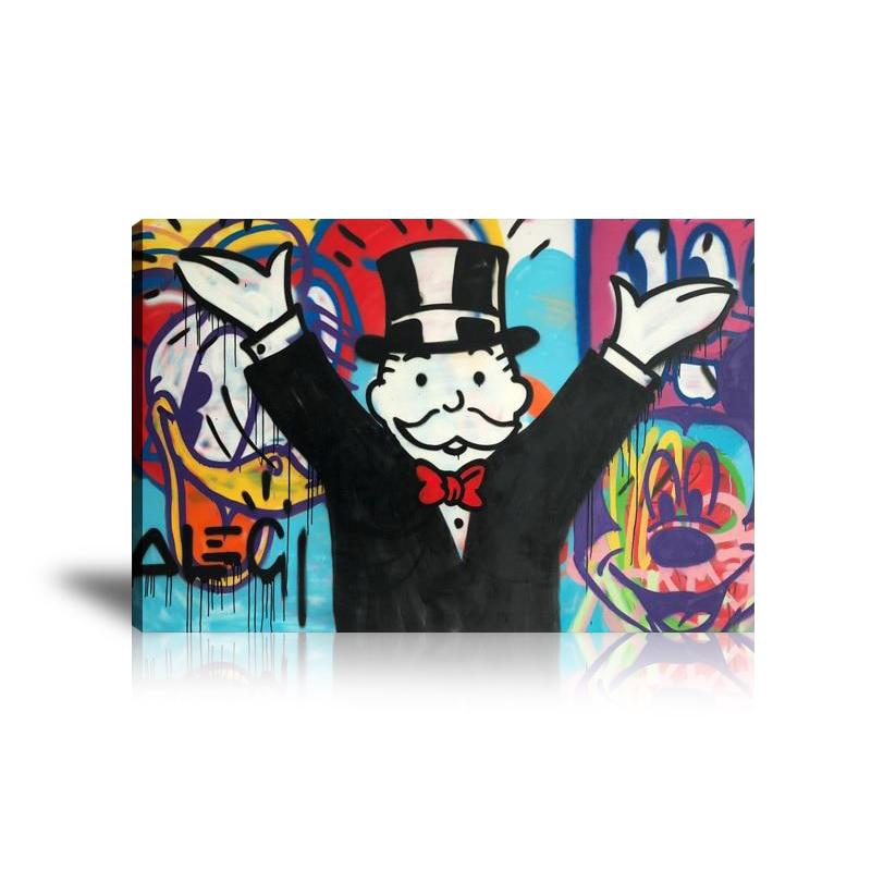 Mickey Mouse, Donald Duck, Spray Paint, Graffiti, Colorful, Cartoon, Street Art, Prints, Pop Art, Paintings, Canvas, Art, Alec Monopoly, Landscape