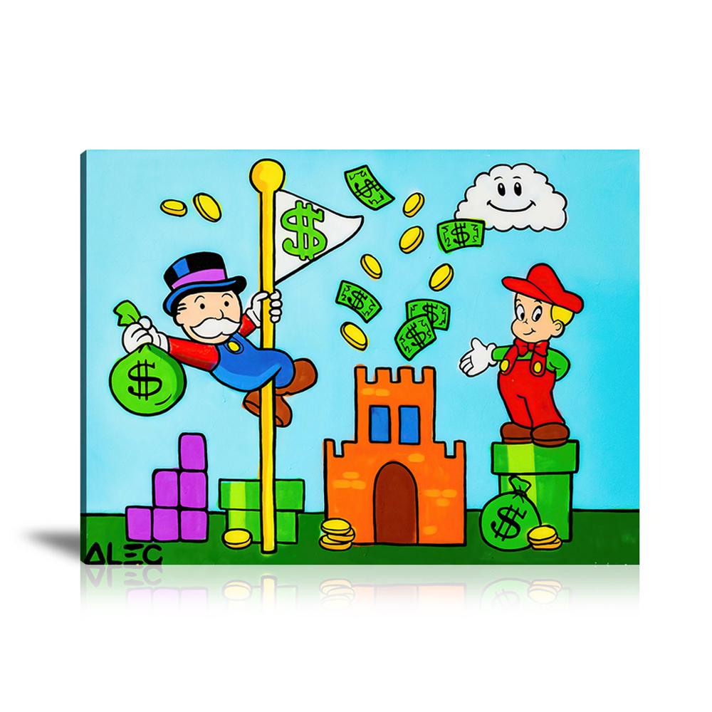 Street Art, Prints, Pop Art, Paintings, Canvas, Art, Alec Monopoly, Mario, Monopoly, Richie Rich, Dollar Sign, Dollar, Money