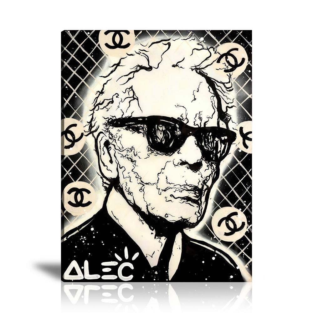 Street Art, Prints, Pop Art, Paintings, Canvas, Art, Alec Monopoly, Karl Lagerfeld, Fashion, Chanel, Black and White