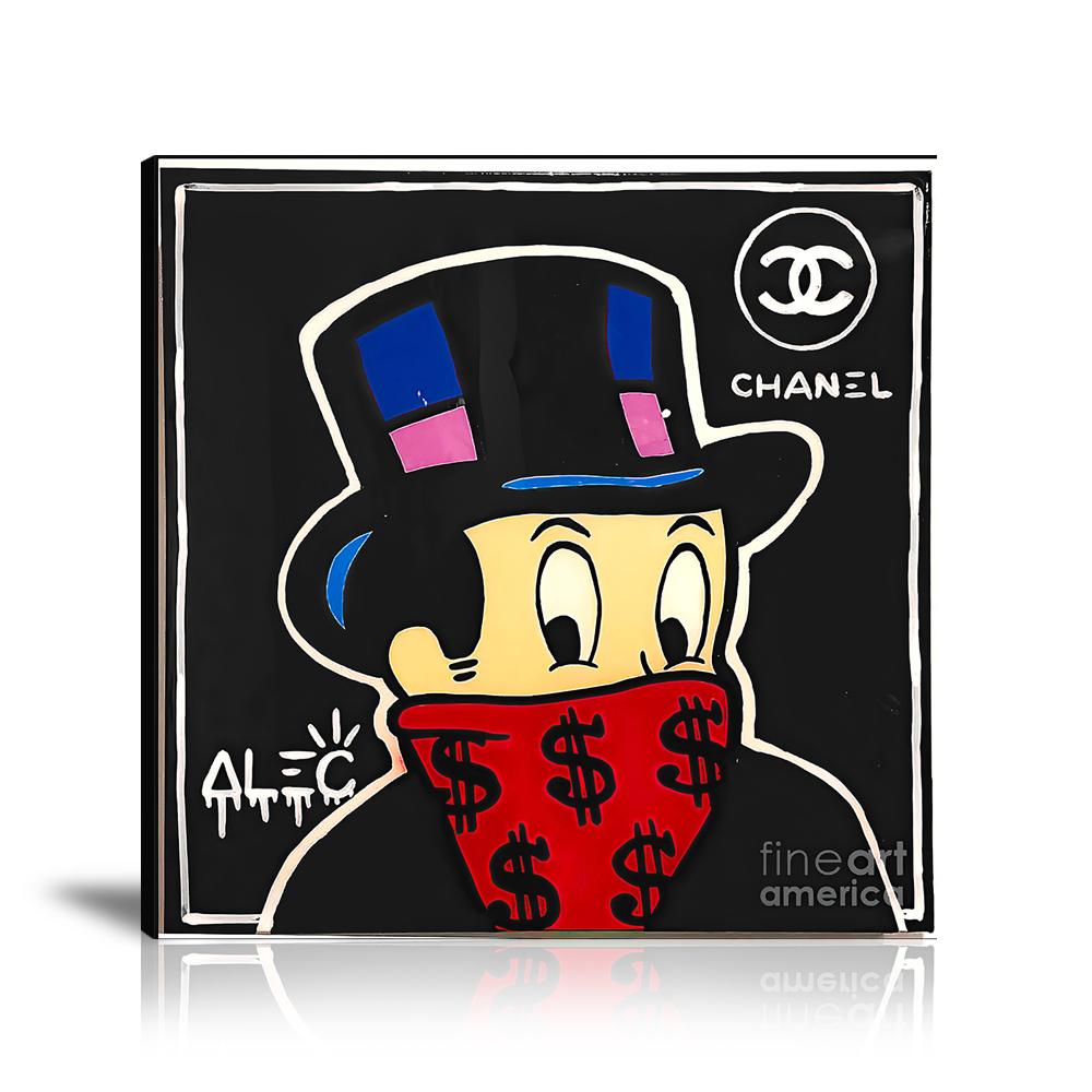 Street Art, Square, Prints, Pop Art, Paintings, Canvas, Art, Alec Monopoly, Monopz, Chanel, Portrait, Money Sign, Luxury Brand, Artwork 